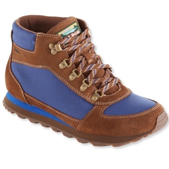 L.L.BEAN Men's Waterproof Katahdin suede Hiking Boots brown and blue Multicolor - Picture 1 of 15